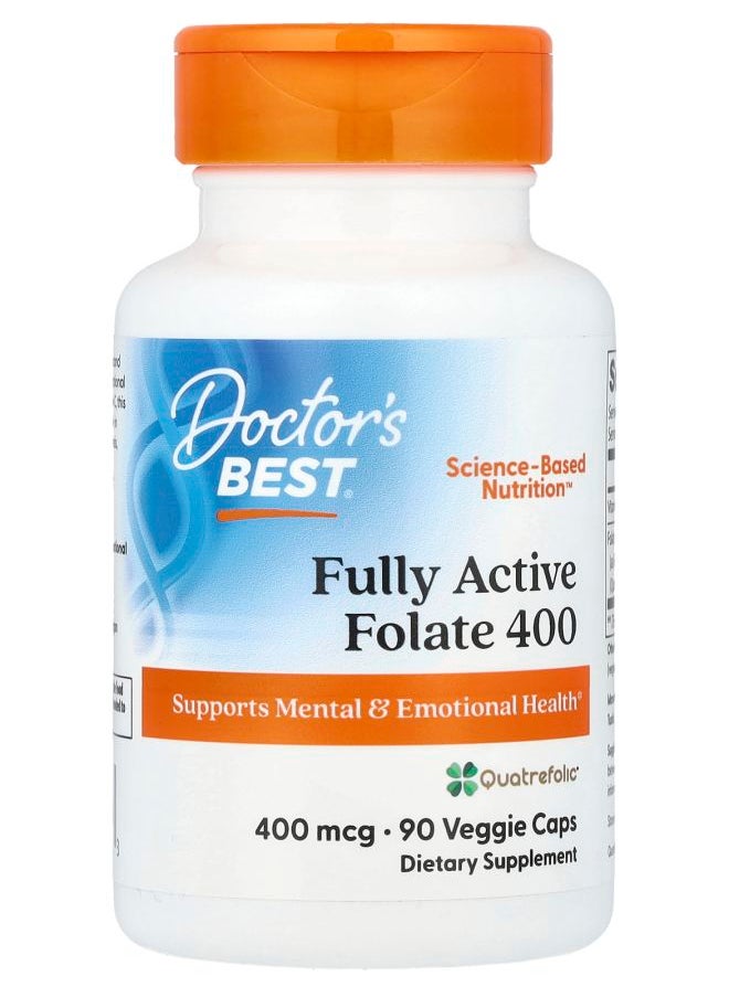 Doctor's BEST Fully Active Folate 400 400 mcg 90 Veggie Caps 