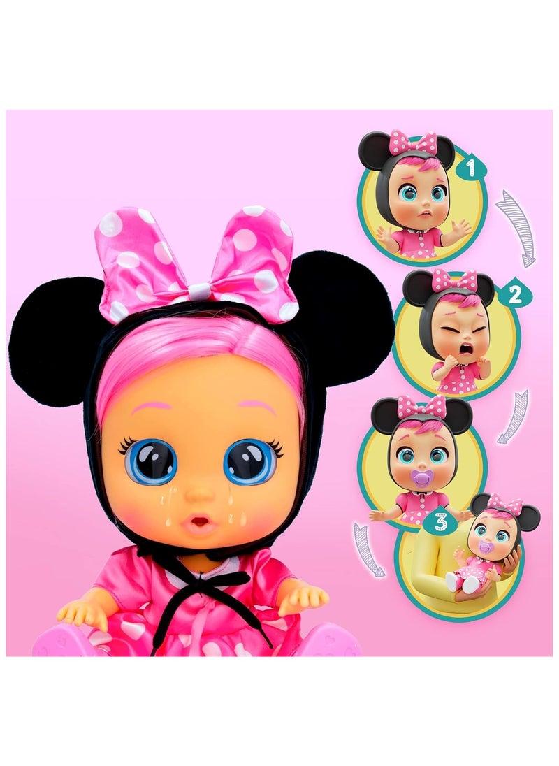 CRY BABIES - CRY BABIES Dressy Minnie | Interactive Doll that Cries real Tears with Hair to Style, Clothes to Wear and Accessories to Play - Image 1