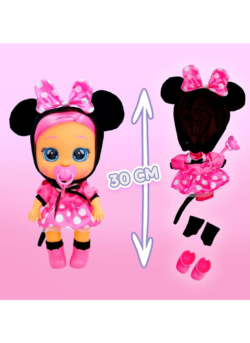 CRY BABIES - CRY BABIES Dressy Minnie | Interactive Doll that Cries real Tears with Hair to Style, Clothes to Wear and Accessories to Play - Image 1