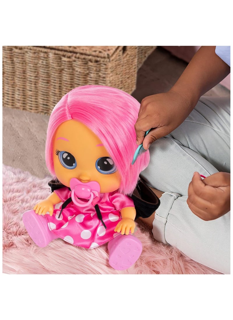 CRY BABIES - CRY BABIES Dressy Minnie | Interactive Doll that Cries real Tears with Hair to Style, Clothes to Wear and Accessories to Play - Image 1