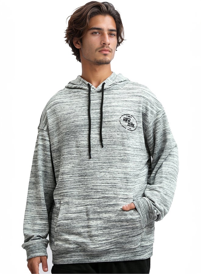 RAVIN Hoodies Neck Heather Black Slip On Sweatshirt