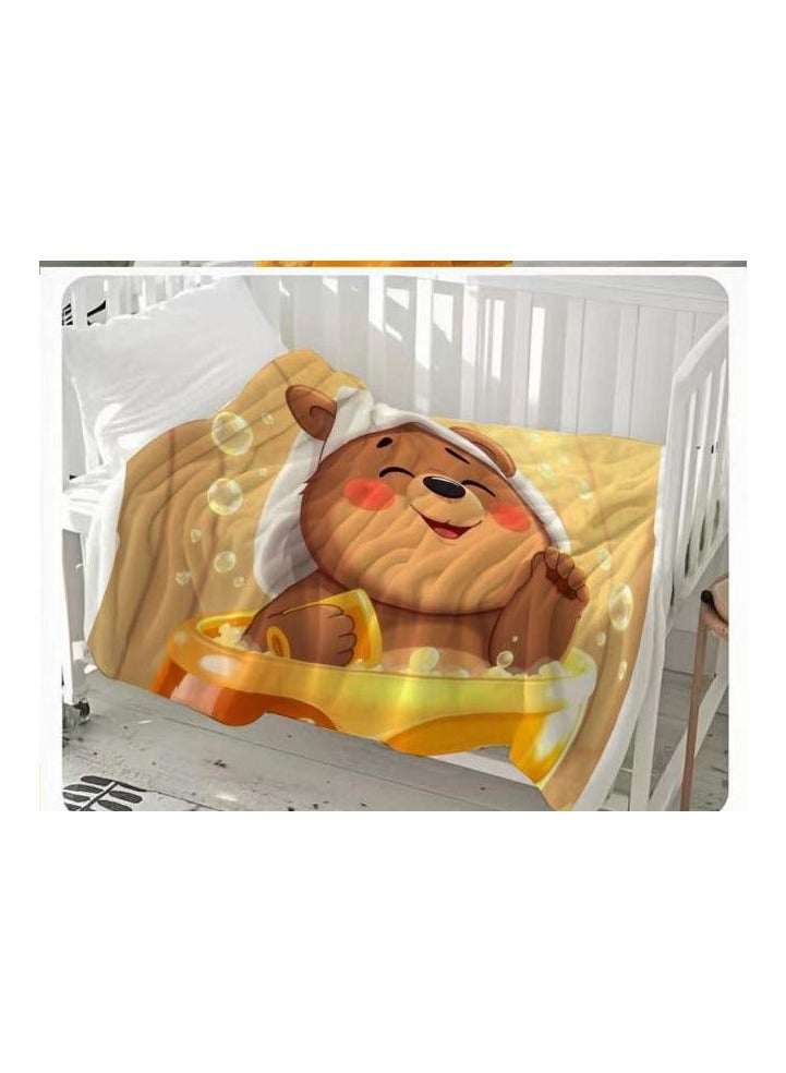 عام بطانية رقيقة من الفانيلا الكرتونية للأطفال أو الطلاب (دافئة ومريحة ومناسبة للنوم والألعاب) 100 سم * 150 سم - 439 - Image 3