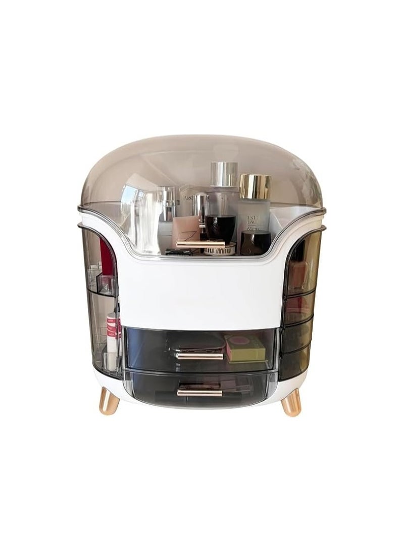 منظم مكياج – إكسسوارات فاخر 3 أدراج – تخزين مستحضرات التجميل والإكسسوارات بمساحة كبيرة، مقاوم للأتربة أنيق ومميز لغرف عصرية (R) - Image 1