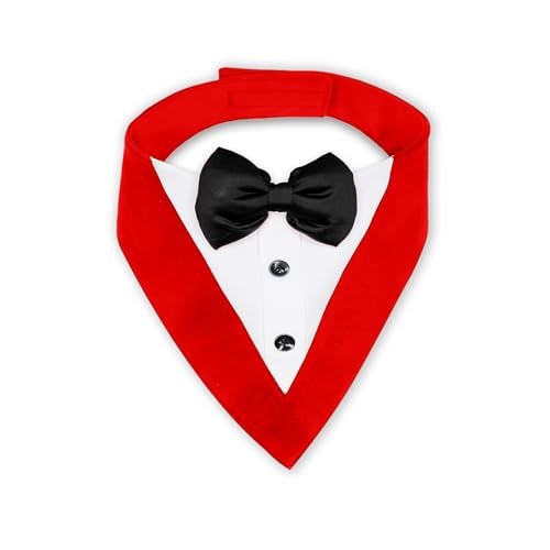 Pawsindia Tuxedo Bandana for Dogs, Crafted from Premium Fabric to Ensuring Proper Air Circulation and Adding a Touch of Trendy Style (Large, Red) - Image 2