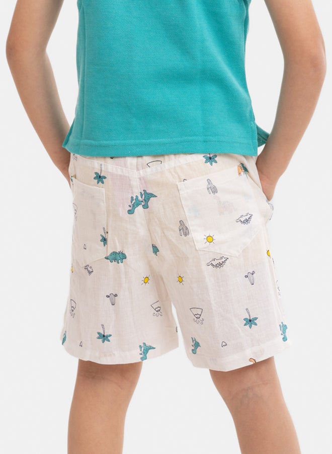 لوفلي لاند شورت أبيض للأولاد بطبعة كاملة - Image 2