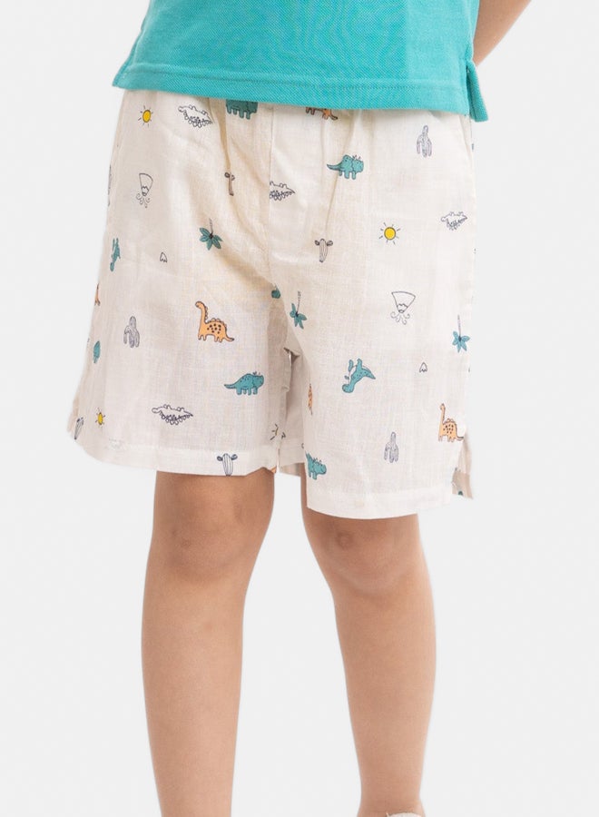 لوفلي لاند شورت أبيض للأولاد بطبعة كاملة - Image 1