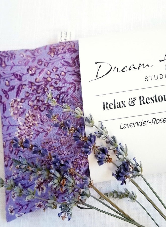 Dream Field Studio Organic Lavender Eye Pillow, Flaxseed Fill, Chamomile Rose Blend, Aromatherapy Eye Mask - Wisteria Garden - Image 2