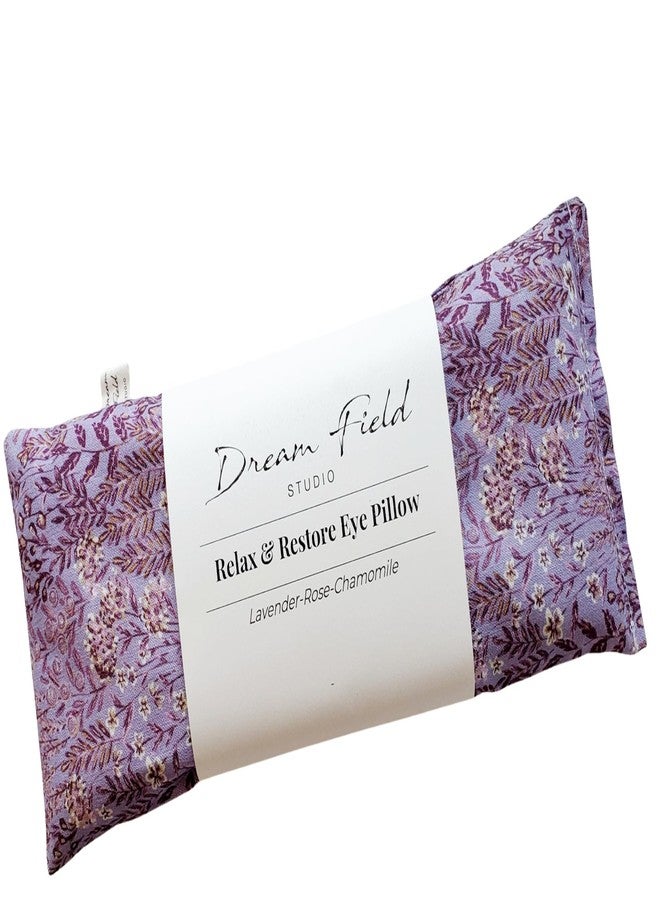 Dream Field Studio Organic Lavender Eye Pillow, Flaxseed Fill, Chamomile Rose Blend, Aromatherapy Eye Mask - Wisteria Garden - Image 1