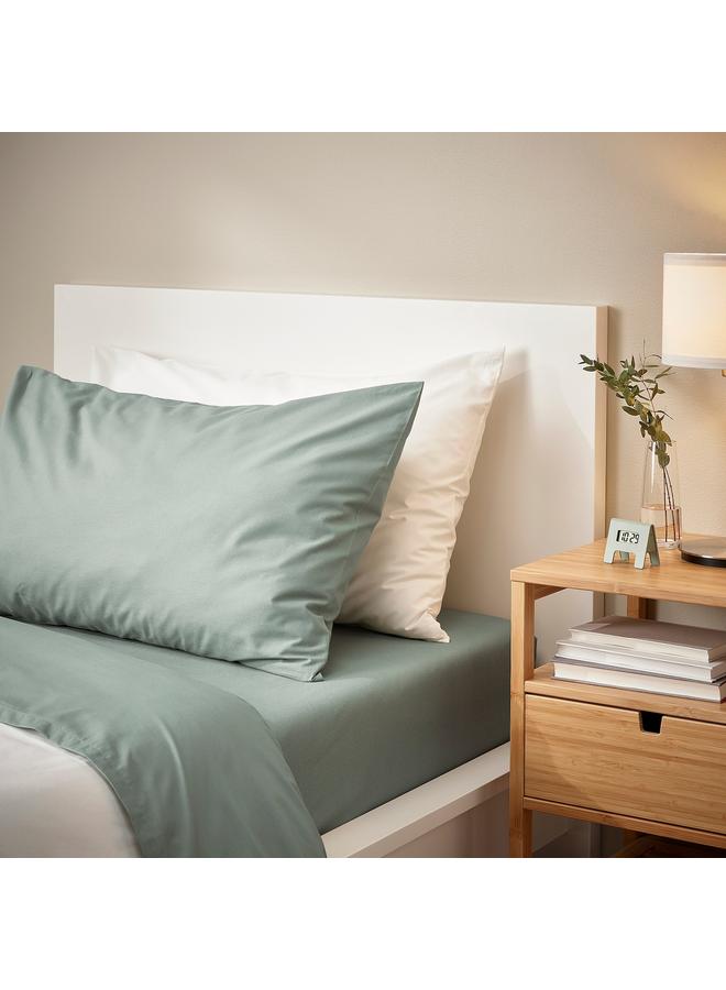 زبون غطاء وسادة، رمادي-أخضر، 50×80 سم - Image 3