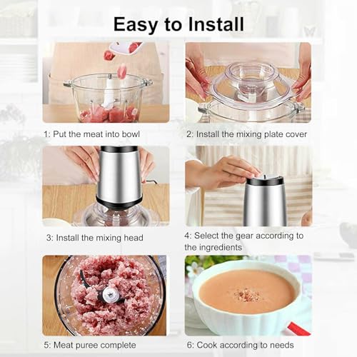 FEELING MALL Electric Meat Mincer Chopper Food Processor Hand Mixer Meat Grinder EU Plug - Image 3