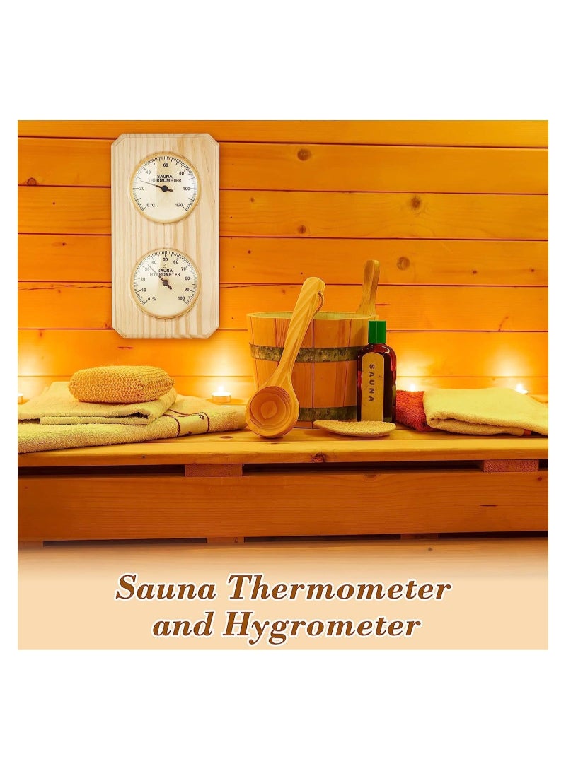 Captaintech Wooden Sauna Thermometer Hygrometer, 2 in 1 Humidity Temperature Measurement Bimetallic Sauna Room Thermometer, for Indoor Outdoor Home Family Hotel Sauna Room - Image 2