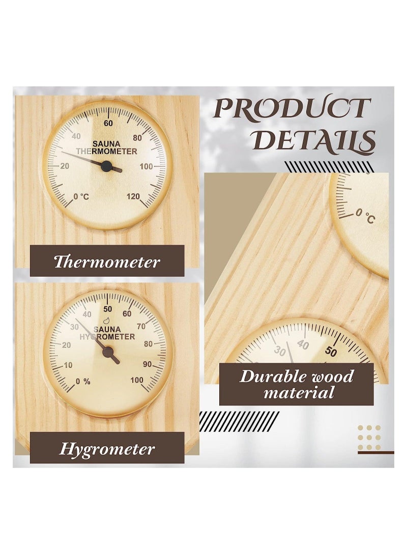 Captaintech Wooden Sauna Thermometer Hygrometer, 2 in 1 Humidity Temperature Measurement Bimetallic Sauna Room Thermometer, for Indoor Outdoor Home Family Hotel Sauna Room - Image 4