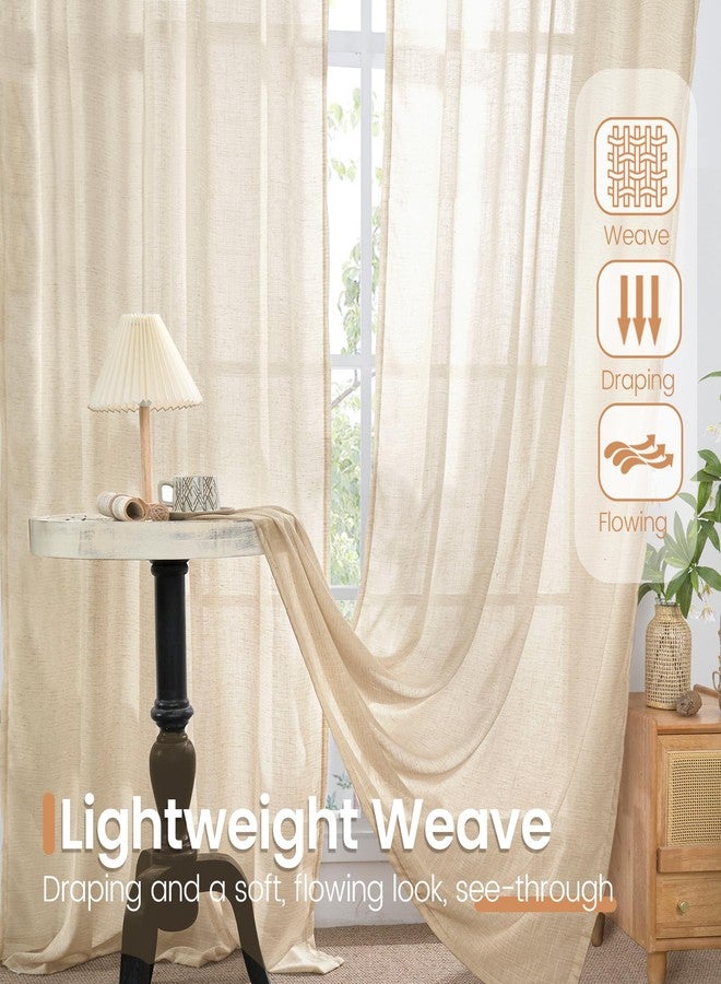 BGment Short Natutal Linen Curtains 30 Inch Length for Kitchen Windows, Small Sheer Drapes Lightweight Rustic Textured for Cafe Bathroom Over Sink Decor Rod Pocket, 2 Panels Set, 30 Inch Wide - Image 4