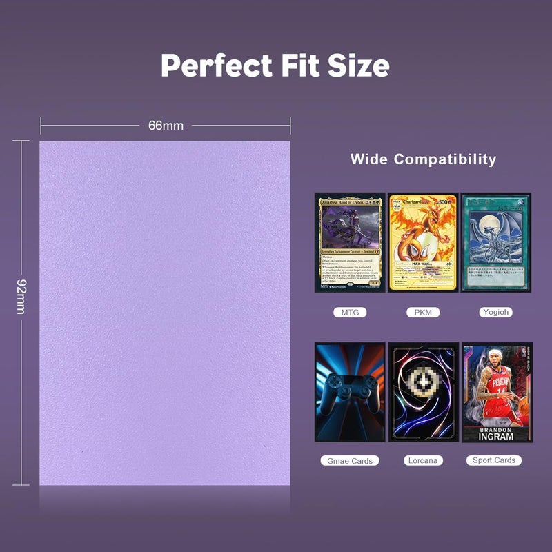 Katomula Orchid Violet Dual Matte Card Sleeves, Katomula 100PCS Card Sleeves for MTG, Standard Card Sleeve for PKM, Flesh & Blood - Image 4