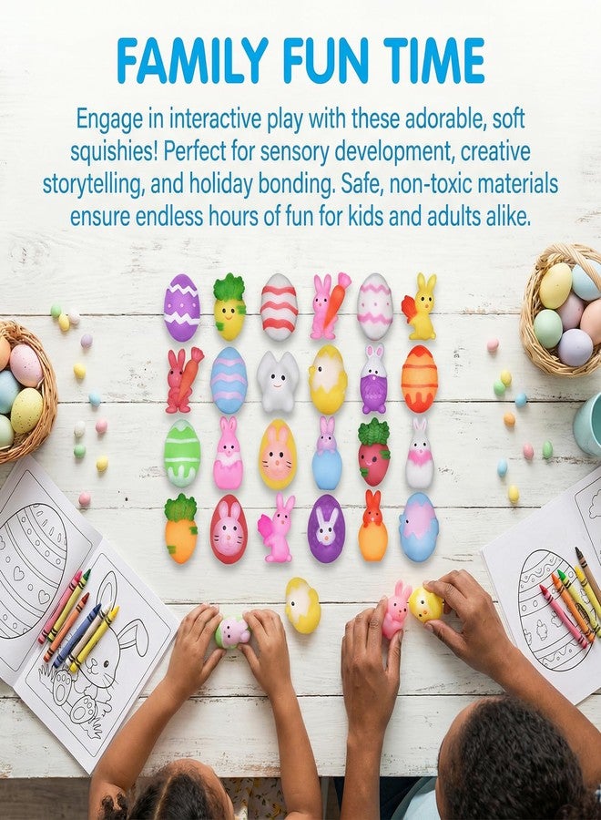 Eavotoy 24 PCS Easter Mochi Squishy Toys Squishies Easter Toys for Kids Girls Boys Easter Basket Stuffers Party Favor Gifts - Image 2