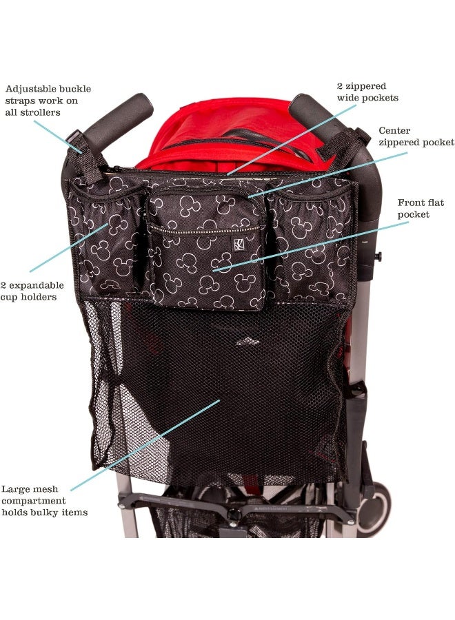 J.L. Childress Disney Baby by Cups 'N Cargo Universal Stroller Organizer & Accessory, Mickey Black - Image 2