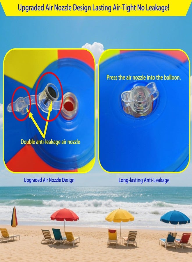 Nujzuir Diameter 28''/semi-Circumference 44'' Extra Large Inflatable Beach Ball for Summer Pool Party Birthdays Beach Themed Decorations Rainbow Beach Pool Park Fun Party Gifts Favors - Image 4