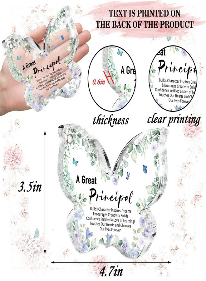 SHLINCO Principal Appreciation Gift - Butterfly Shaped Acrylic Desk Sign, Suitable for Retired Educators, School Administrators Office Decoration, 4.7" x 3.2", Retirement Keepsake - Image 2
