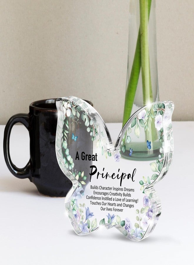 SHLINCO Principal Appreciation Gift - Butterfly Shaped Acrylic Desk Sign, Suitable for Retired Educators, School Administrators Office Decoration, 4.7" x 3.2", Retirement Keepsake - Image 3