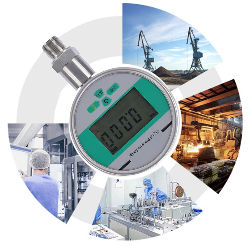 Stainless Steel Digital Pressure Meter 0 200bar LCD Backlit M20x1 5 Thread Hydraulic System Monitor - Image 5