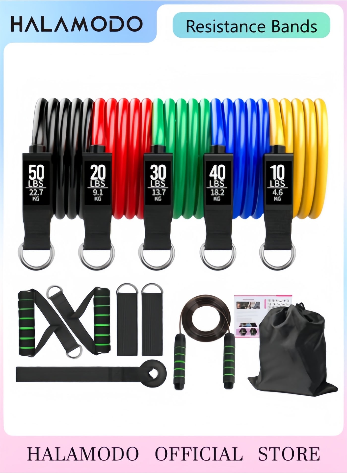 Resistance Bands, Exercise Bands, Resistance Bands for Working Out, Work Out Bands with Handles for Men and Women Fitness, Strength Training Home Gym Equipment