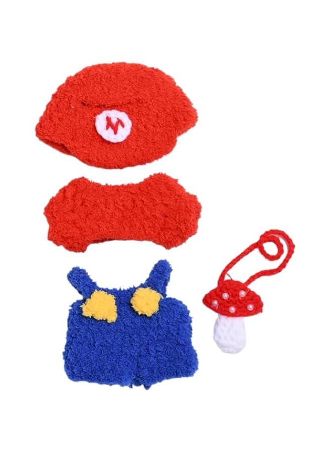 15cm-17cm Doll Clothes Suitable for 17cm 15cm labubu Dolls Accessories Sitting No Doll Only Clothes 1hat+1rompers+1tshirt +1bag No Doll ONLY Clothes - Image 1