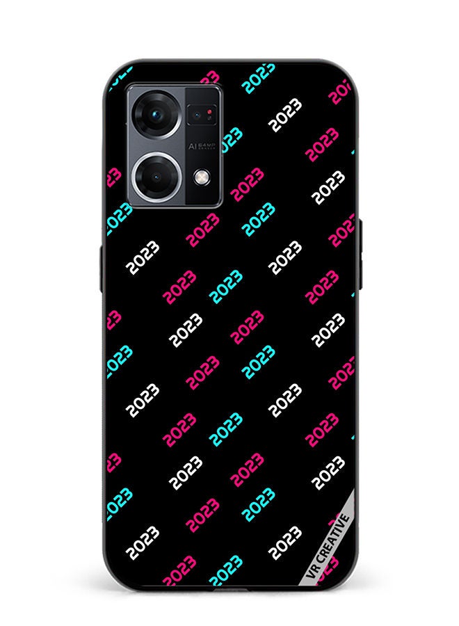 VR CREATIVE Protective Case Cover For Oppo Reno8 4G Creative Concept Of 2023 Happy New Year Design Multicolour