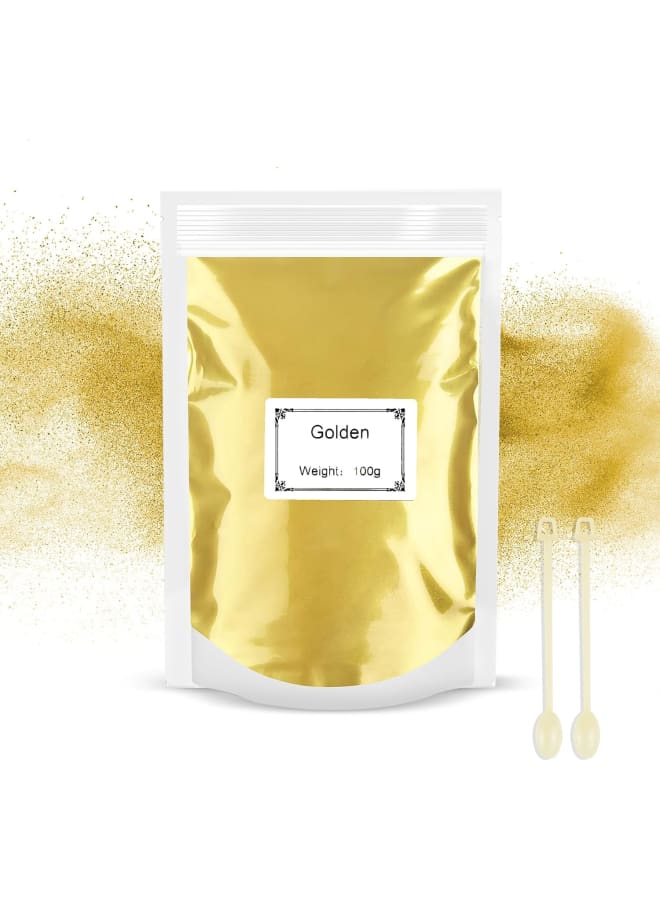 100g Mica Powder - Metallic Epoxy Resin Pigment Epoxy Resin Dye - Soap Dye, Powder Dye for Resin Making, Jewellery, Soap, Slime, Bombs, Bath, Candles (Gold)  - Image 1