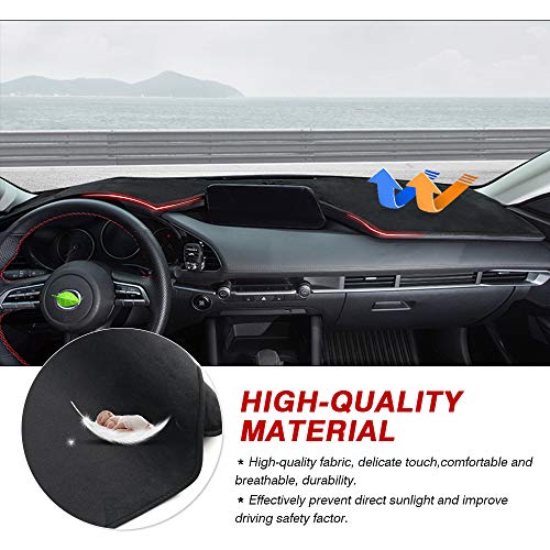 Autorder Dashboard Cover Mat for Mazda 3 2019-2025 Accessories Dash Cover Flannel Dash Mat Sunshade Glare UV Rays Protector (Without HUD) - Image 5