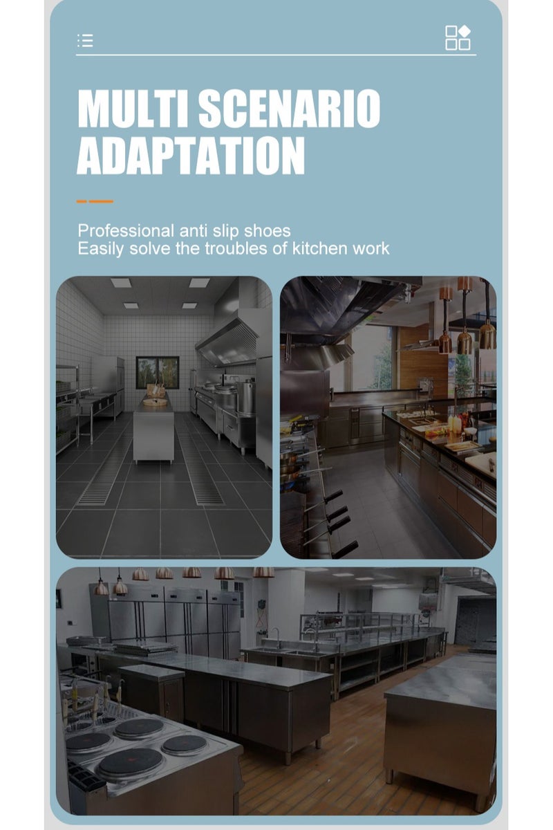 عام أحذية طاهٍ مضادة للانزلاق مصنوعة من الجلد للمطبخ ومقاومة للزيت والماء أحذية عمل للرجال والنساء غير قابلة للانزلاق للمطاعم - Image 5