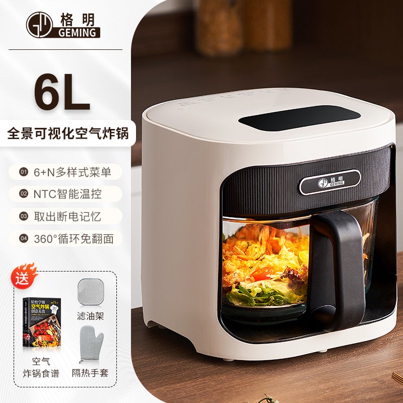 Geming Steam Air Fryer Household Official Flagship Store Multi-Functional Steaming Oven Integrated Glass Liner Electric Fryer - Image 1