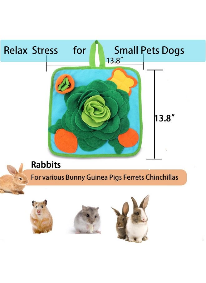 Alibuy - Rabbit Foraging Mat Snuffle Mat for Small Animals Bunny Puzzle Toys Pets Interactive Feeding Mat for Guinea Pigs Hedgehog Chinchilla Puppies (Green) - Image 1