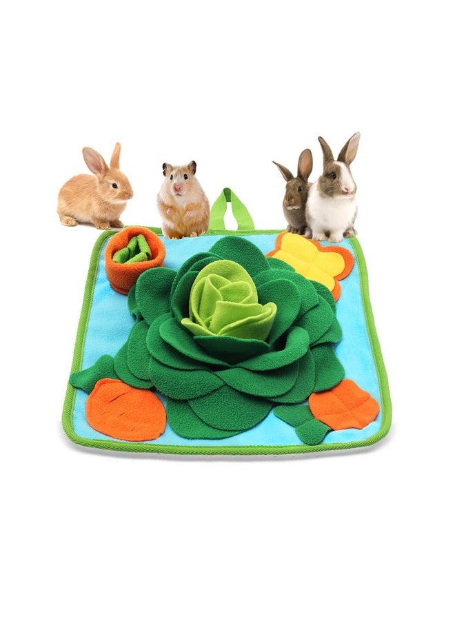 Alibuy - Rabbit Foraging Mat Snuffle Mat for Small Animals Bunny Puzzle Toys Pets Interactive Feeding Mat for Guinea Pigs Hedgehog Chinchilla Puppies (Green) - Image 1