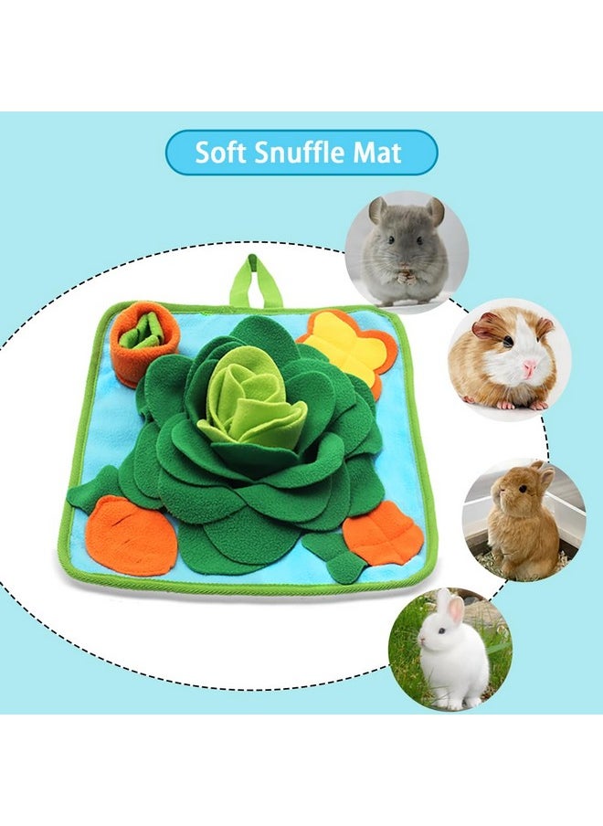 Alibuy - Rabbit Foraging Mat Snuffle Mat for Small Animals Bunny Puzzle Toys Pets Interactive Feeding Mat for Guinea Pigs Hedgehog Chinchilla Puppies (Green) - Image 1