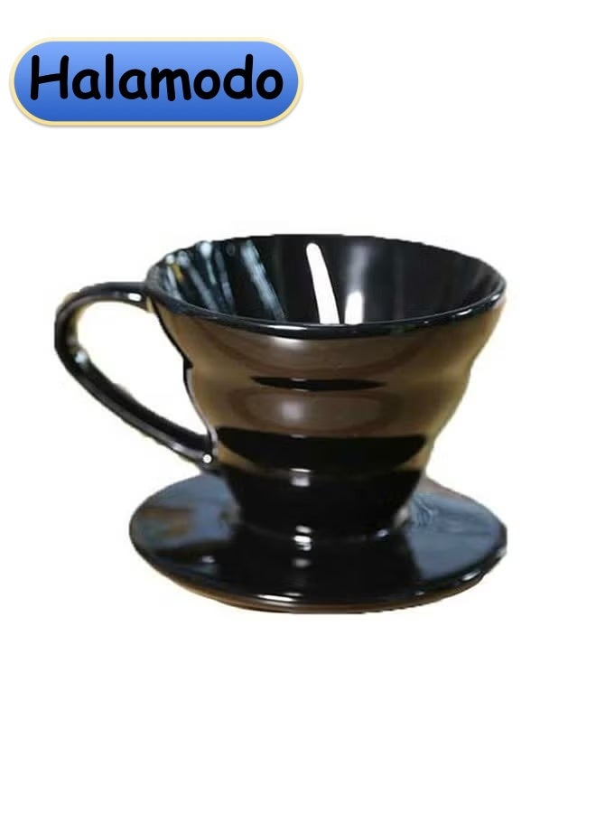 Halamodo V60 Ceramic Pour Over Coffee Dripper Reusable Slow Coffee Brewer for Home Office Cafe and Restaurants - Image 1