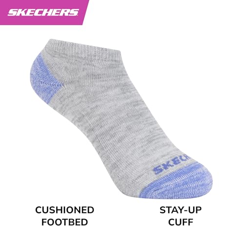 SKECHERS جوارب سكيشرز للفتيات - عبوة 10 قطع، للاستخدام اليومي للأطفال، ناعمة ومريحة، رمادي فاتح متعدد الألوان، 5-6.5 - Image 3