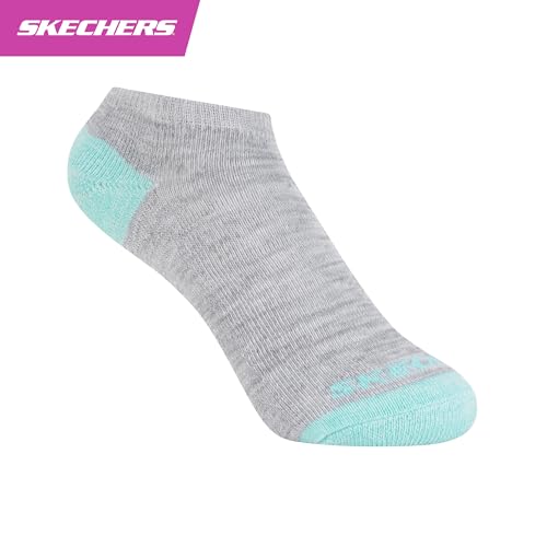 SKECHERS جوارب سكيشرز للفتيات - عبوة 10 قطع، للاستخدام اليومي للأطفال، ناعمة ومريحة، رمادي فاتح متعدد الألوان، 5-6.5 - Image 5