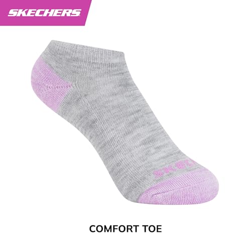 SKECHERS جوارب سكيشرز للفتيات - عبوة 10 قطع، للاستخدام اليومي للأطفال، ناعمة ومريحة، رمادي فاتح متعدد الألوان، 5-6.5 - Image 4