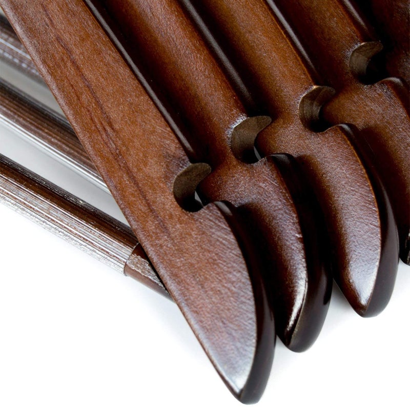 Barebeauty Cherry Wooden Wardrobe Storage Suit Hangers Premium Wood with Notches Chrome Swivel Hook for Dress Clothes Coats Jackets Pants Shirts Skirts 12 35 - Image 4