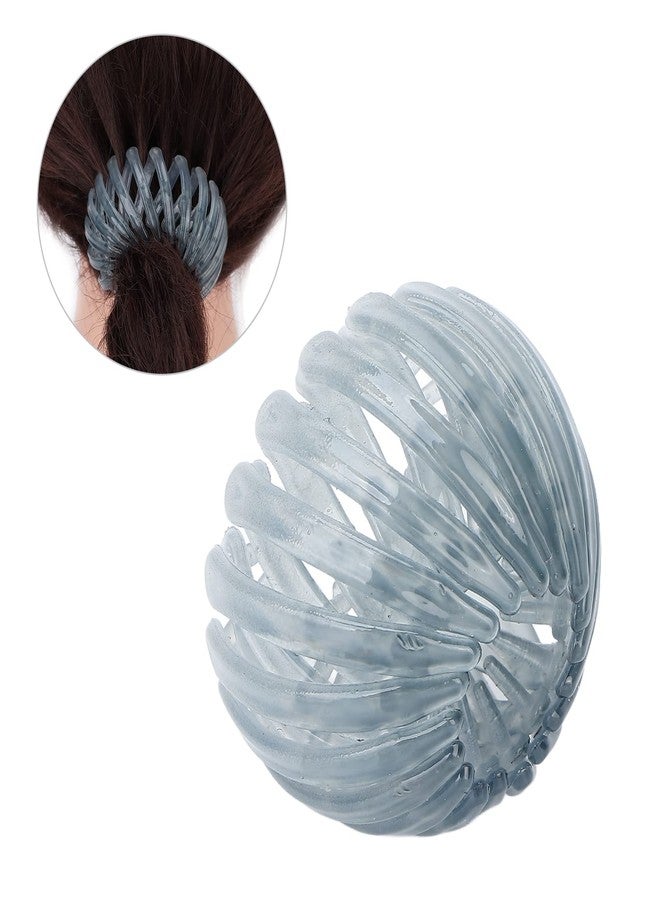 Betued Bird Nest Shaped Hair Clips, Women Girls Hair Claw Clamps Elegant Expandable Bun Ponytail Holder Hair Accessories Hair Styling Tool for All Hair and Textures (Jelly Ash) - Image 4