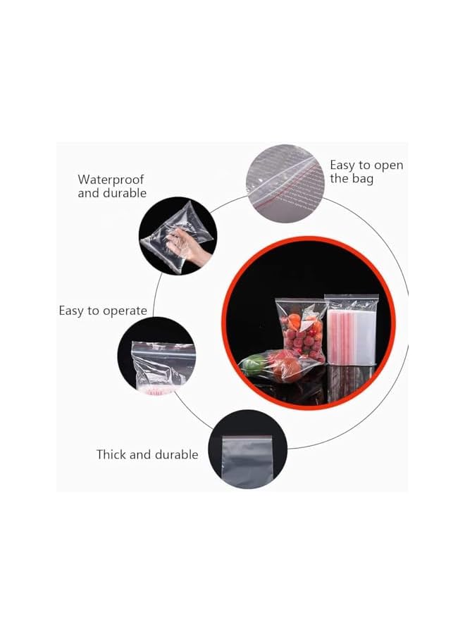 S-TOP Clear Resealable Plastic Bags Self Adhesive Sealing OPP Cello Bags for Bakery Cookies Candy Treats Decorative Wrappers, 50pcs Size 12.7x17.2cm - Image 2