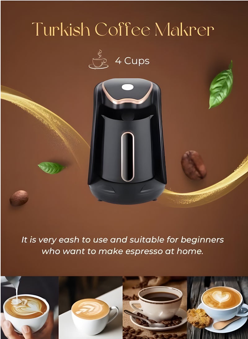 Smart Turkish Coffee Maker, 600W Coffee Machine with 300ml Capacity, Anti-Spill & Auto Shutoff, BPA-Free Plastic, Perfect for Arabic Coffee Tradition - Image 3