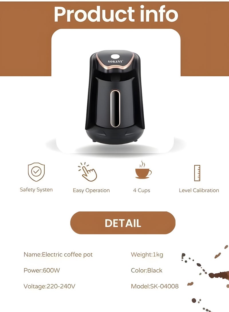 Smart Turkish Coffee Machine with Anti-Spill & Auto Shutoff | 2-Cup Capacity, BPA-Free Plastic, Perfect for Arabic Coffee Tradition  - Image 5