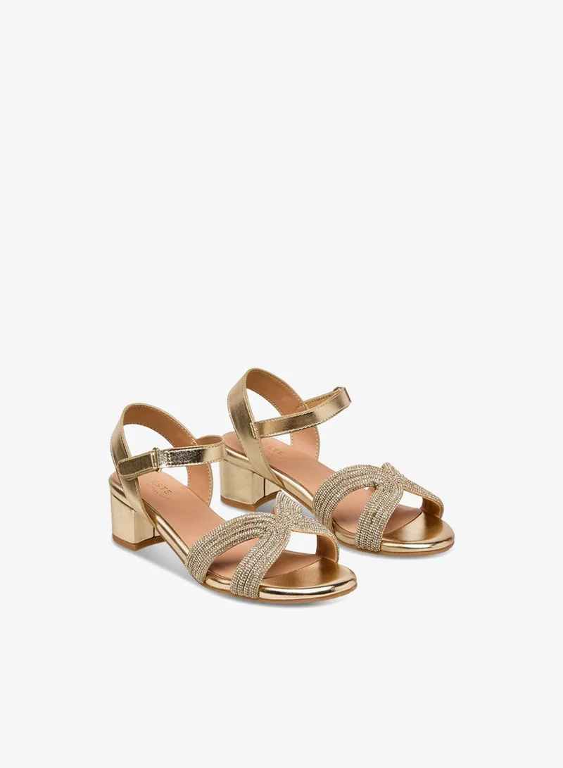 Celeste Girls Embellished Block Heel Sandals Ramadan Collection