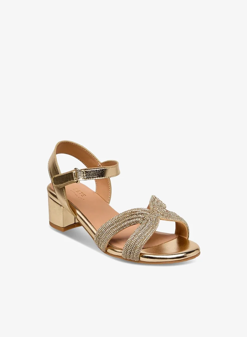 Celeste Girls Embellished Block Heel Sandals Ramadan Collection