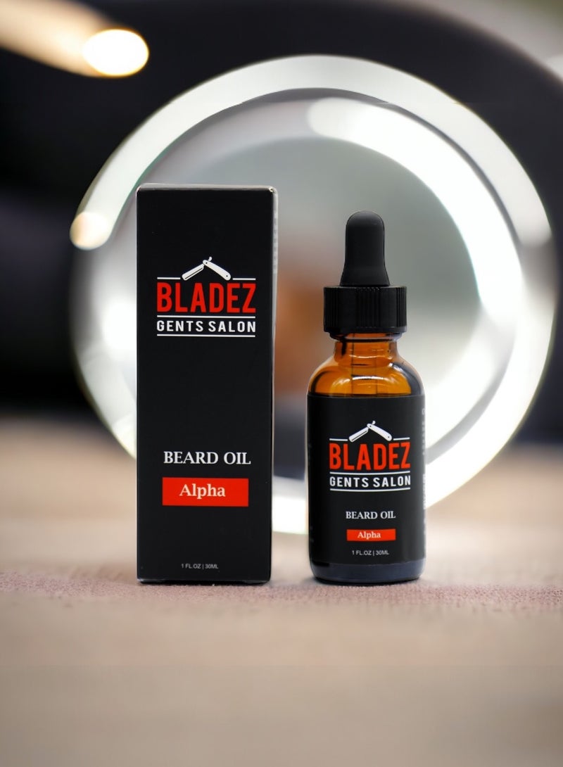 Bladez Gents Salon Beard Oil, Strong Alfa Scent & Natural Ingredients, Almond, Castor, Avocado & Olive Oils - Image 2