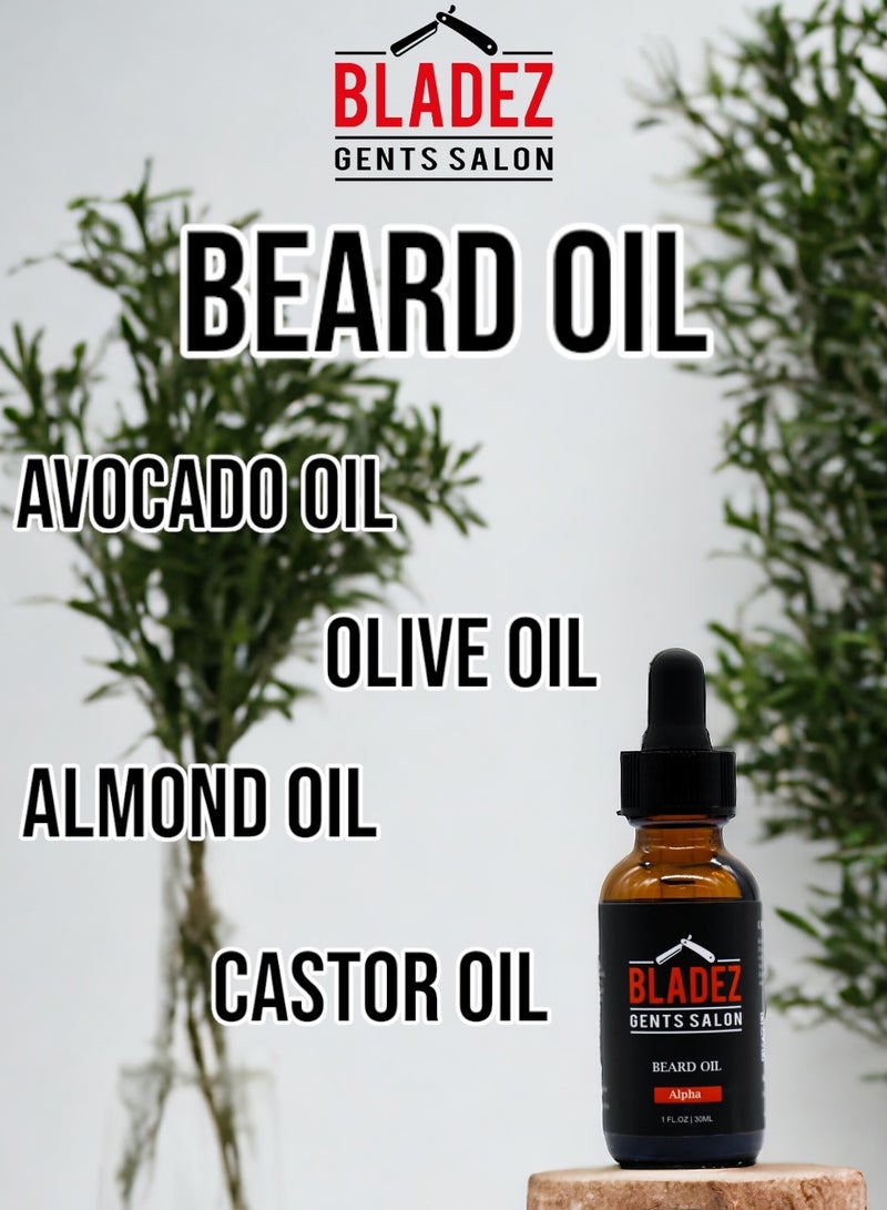 Bladez Gents Salon Beard Oil, Strong Alfa Scent & Natural Ingredients, Almond, Castor, Avocado & Olive Oils - Image 4