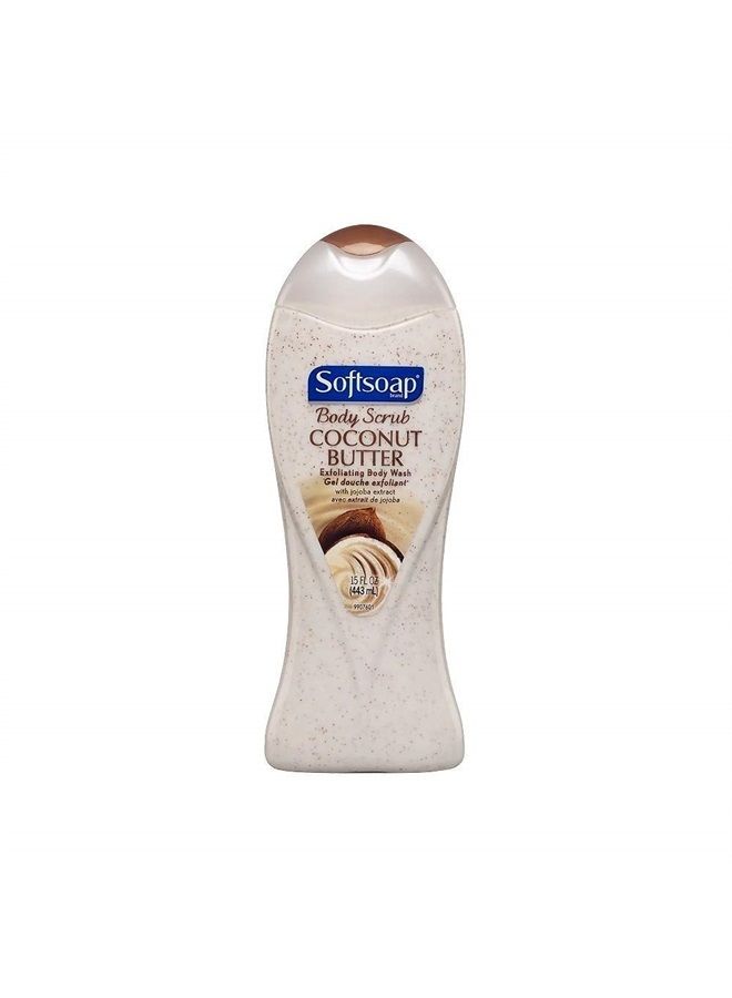 Softsoap سكراب الجسم بزبدة جوز الهند، غسول الجسم 15 أونصة (عبوة من 3)