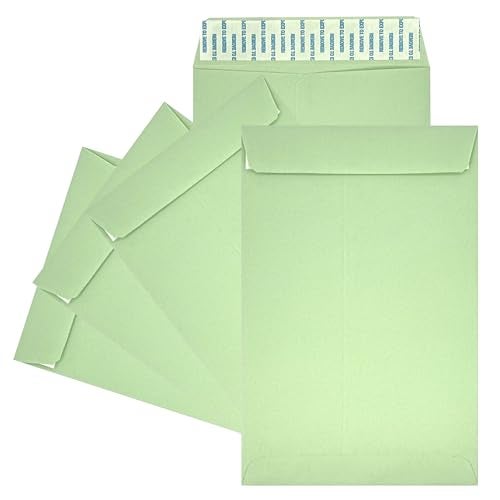 Minas Envelope 100 Minas Envelope 6" x 9" Catalog Envelopes, Peel & Seal Flap, Sturdy 24lb. Paper, 100 Count (Green) - Image 1