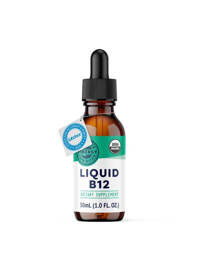 Vimergy Liquid B12 - Fast-Absorbing Brain Support - Energy Support Supplement - USDA Certified Organic, Vegan, Non-GMO - 30 Servings (30 mL) - Image 1